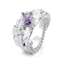 S925 Sterling Silver Korean Style Adjustable Zircon Ring