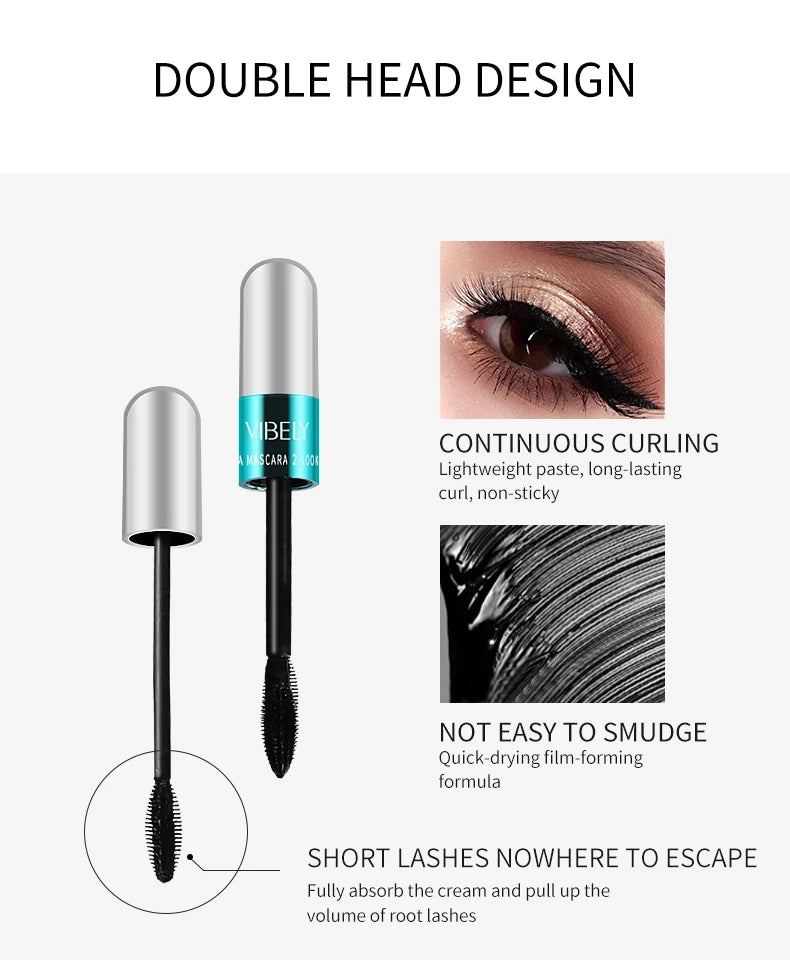 New 4D Silk Fiber Lash Mascara Waterproof VIBELY 3d Mascara For Eyelash Extension Black Thick Lengthening Eye Lashes Cosmetics✅FREE UK Delivery