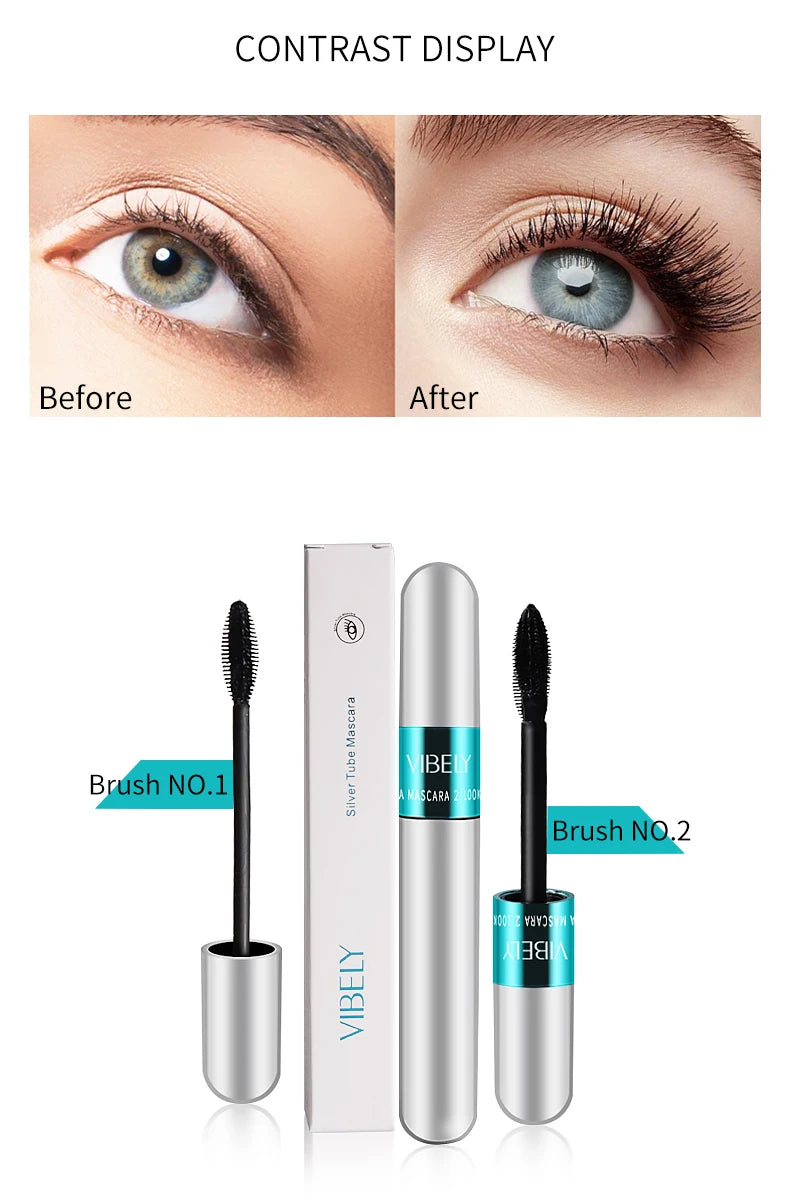 New 4D Silk Fiber Lash Mascara Waterproof VIBELY 3d Mascara For Eyelash Extension Black Thick Lengthening Eye Lashes Cosmetics✅FREE UK Delivery