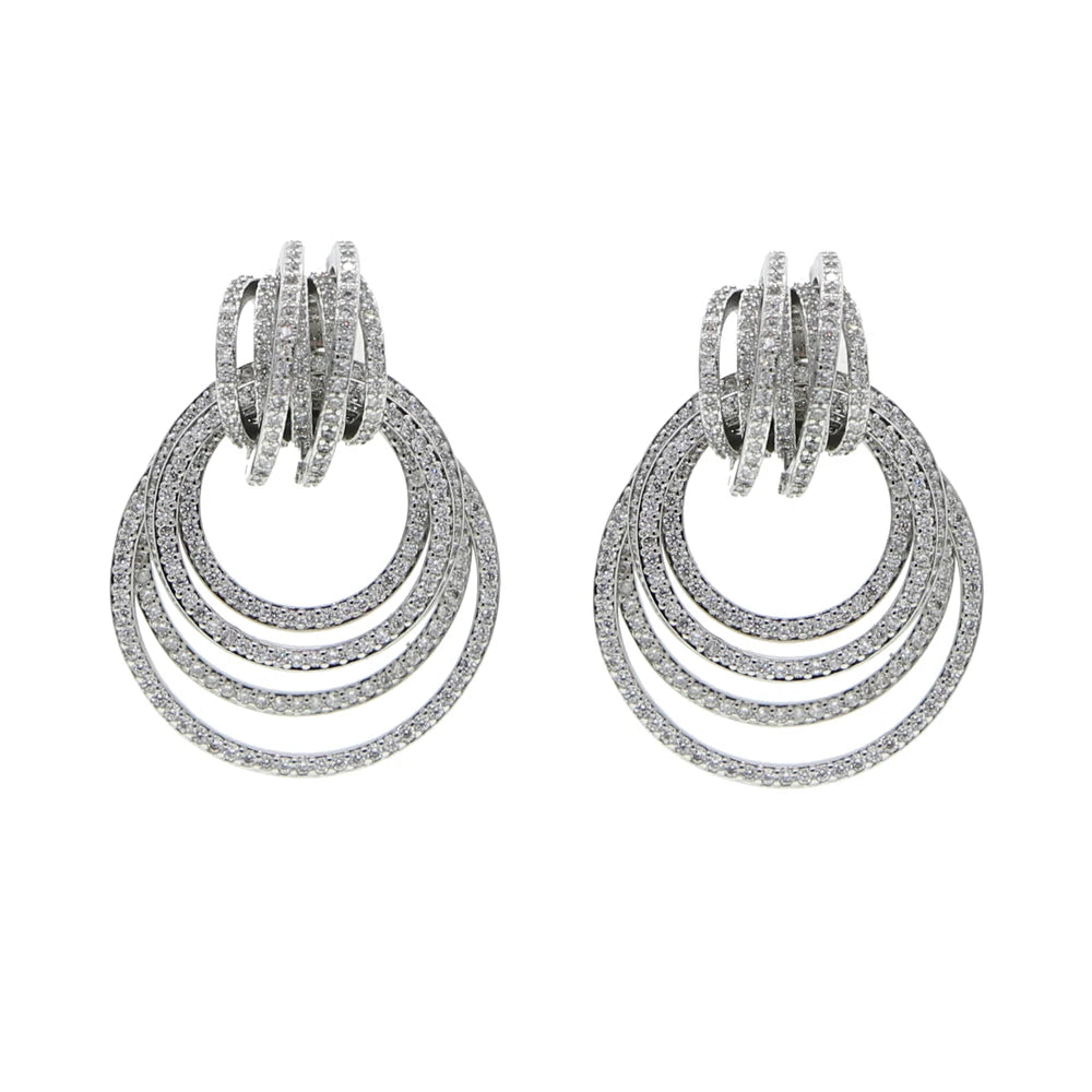Geometric Hoop Earrings | Gold & Silver Zirconia Jewelry