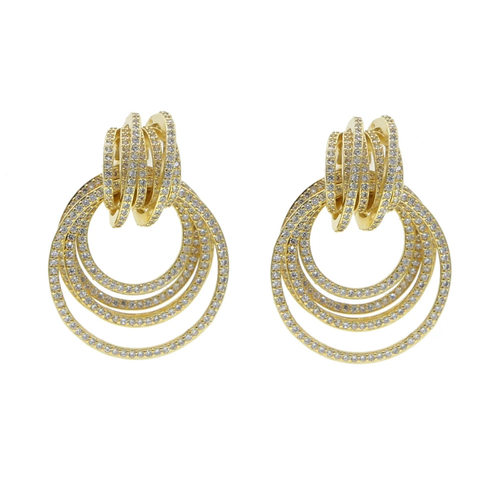 Geometric Hoop Earrings | Gold & Silver Zirconia Jewelry
