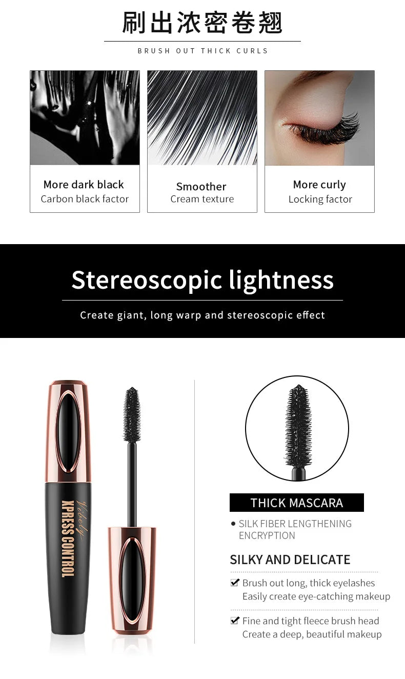 New 4D Silk Fiber Lash Mascara Waterproof VIBELY 3d Mascara For Eyelash Extension Black Thick Lengthening Eye Lashes Cosmetics✅FREE UK Delivery