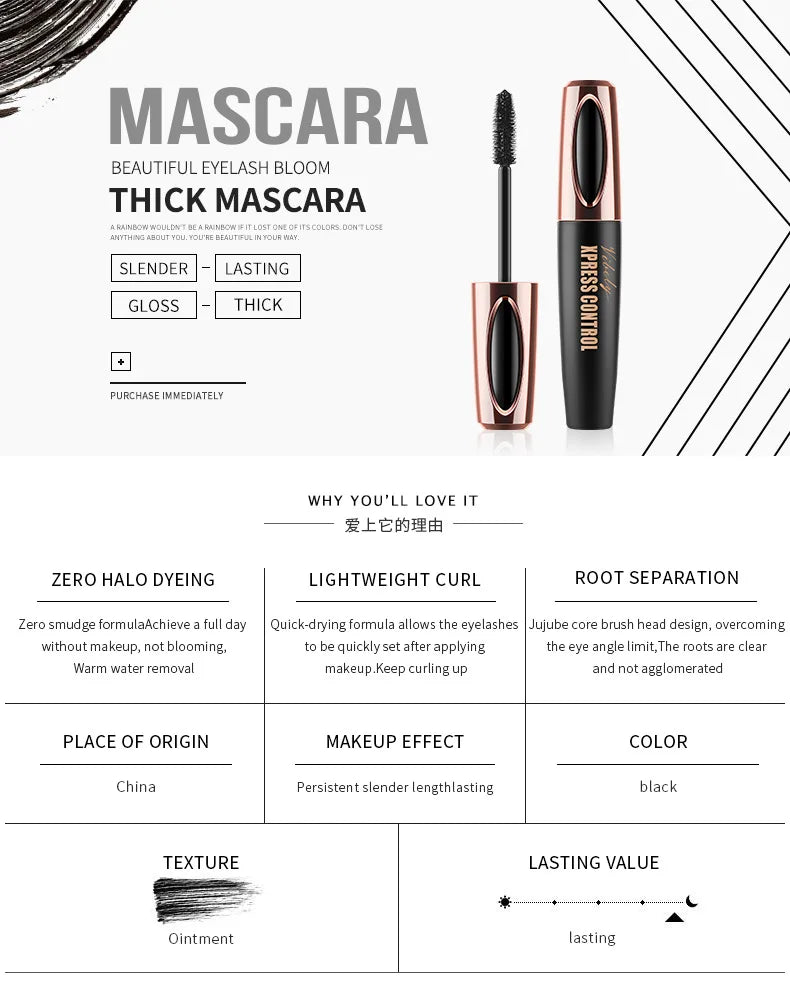 New 4D Silk Fiber Lash Mascara Waterproof VIBELY 3d Mascara For Eyelash Extension Black Thick Lengthening Eye Lashes Cosmetics✅FREE UK Delivery
