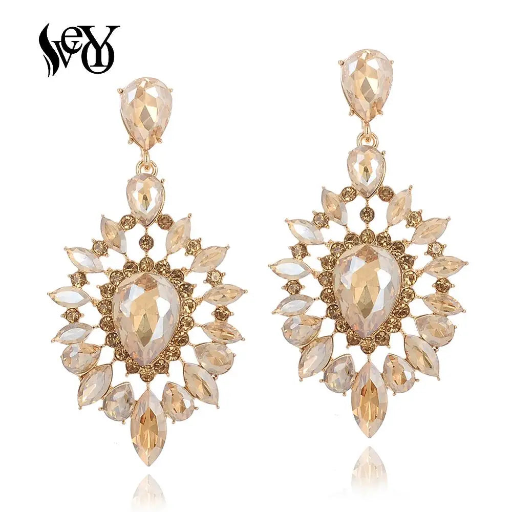 Luxury Crystal Drop Earrings – Wedding & Party