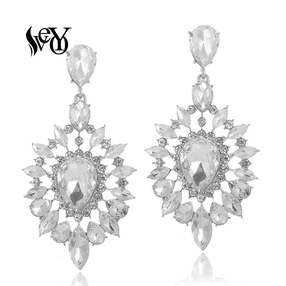 Luxury Crystal Drop Earrings – Wedding & Party