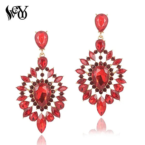 Luxury Crystal Drop Earrings – Wedding & Party