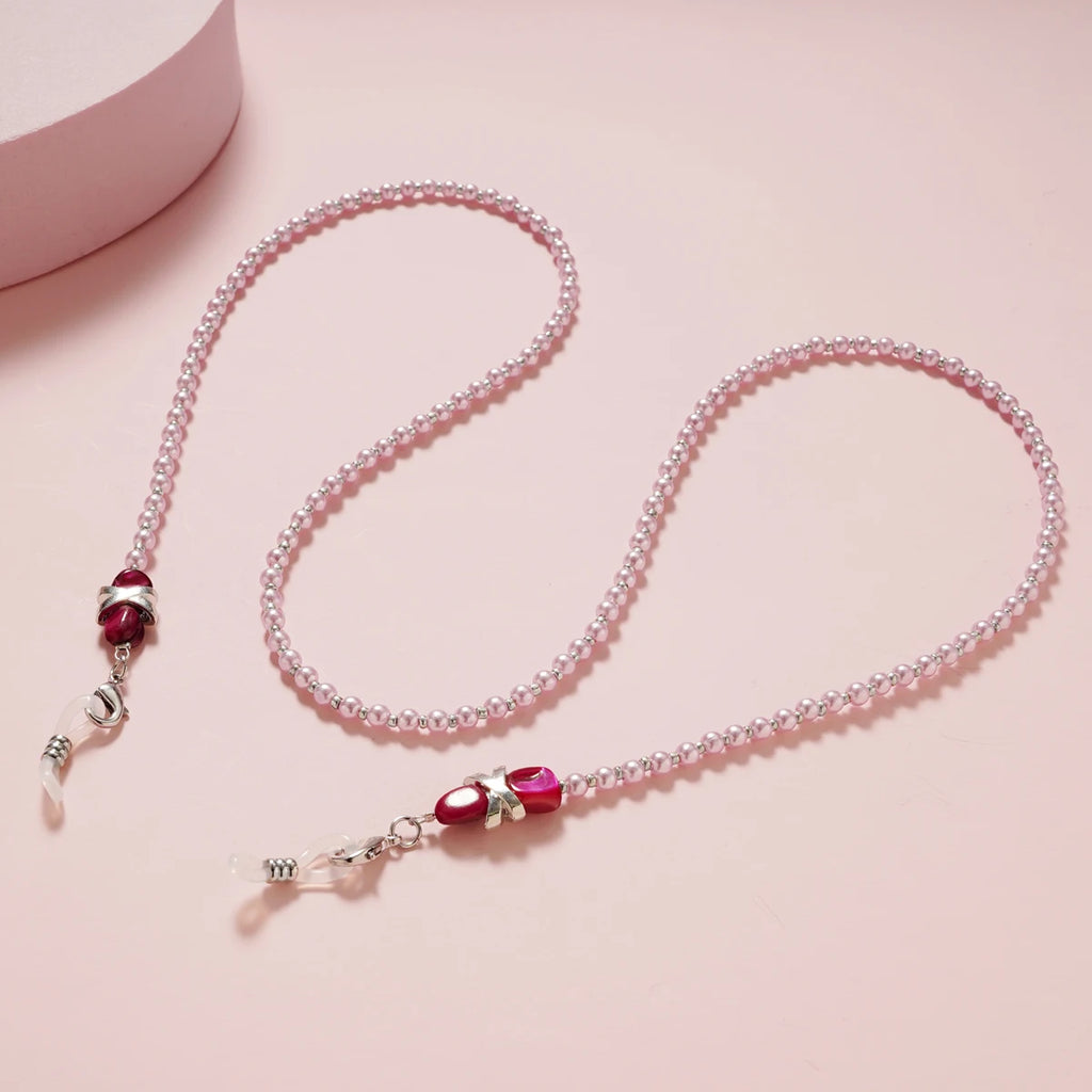 Purple Pearl Sunglasses Chain – Beaded Lanyard for Glasses, Masks & Eyewear✅FREE UK Delivery