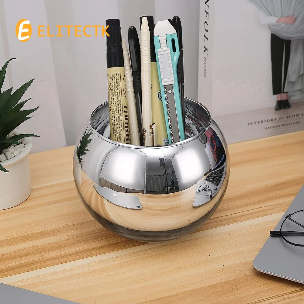 Convex Glass Candy Dish | Desk Organiser & Decorative Vase for Home Office