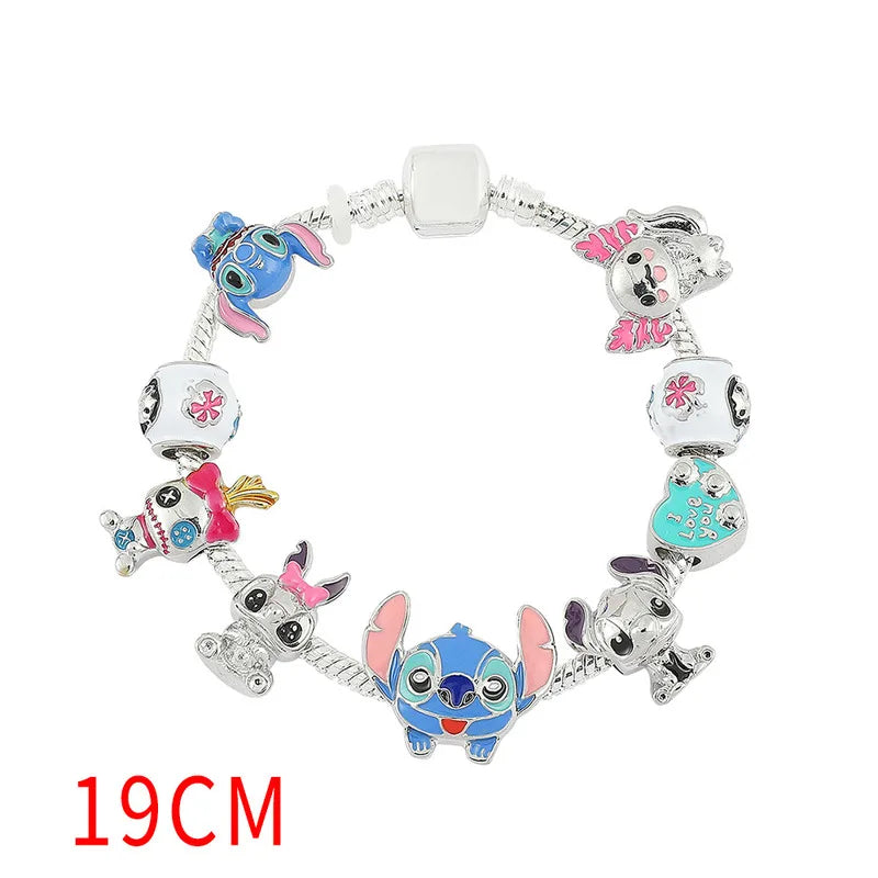 Stitch Cartoon Charm Bracelet – DIY Beads Design, Cute Anime Fashion Jewelry, Adjustable Size, Perfect Gift for Girls & Collectors ✅FREE UK Delivery