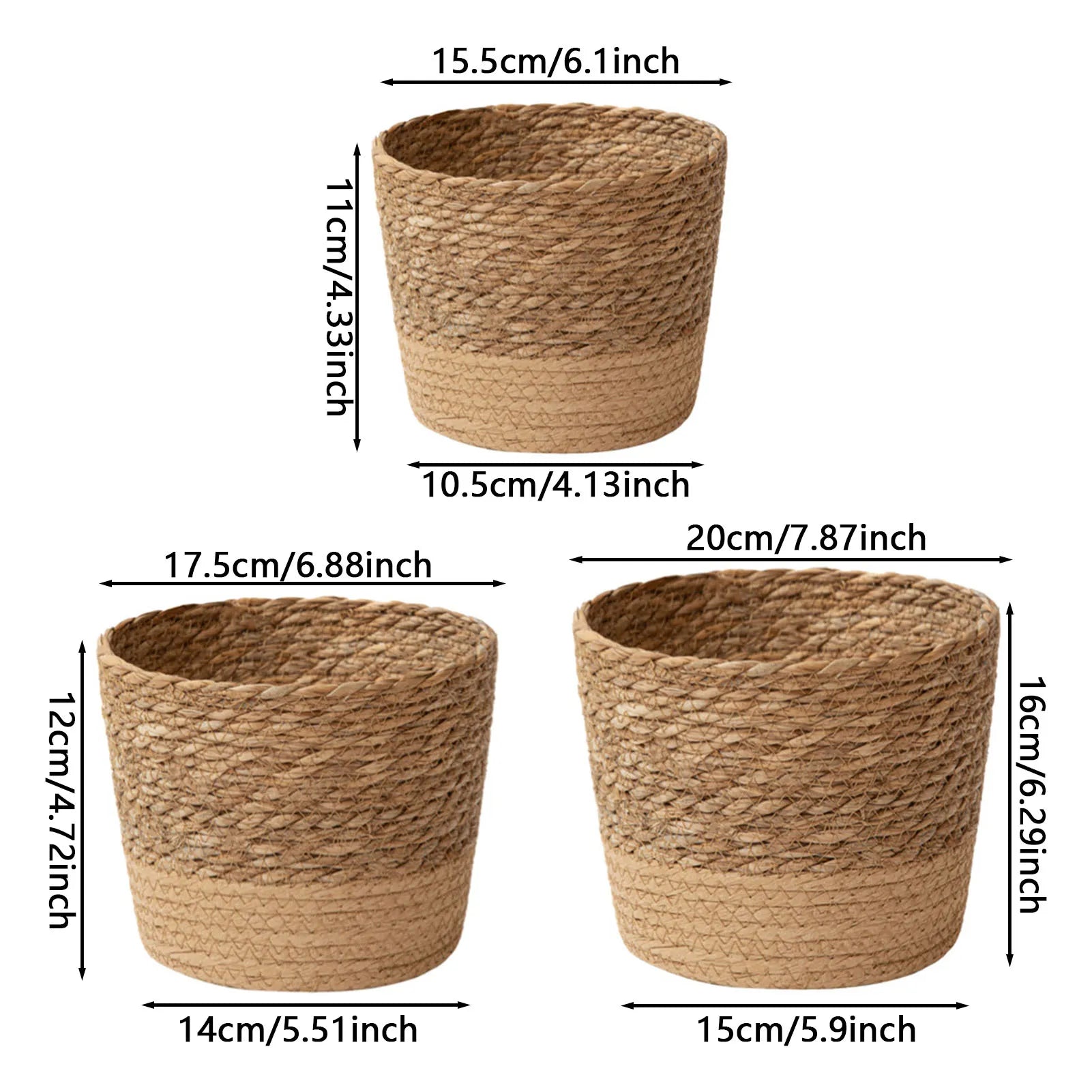 Handmade Rattan Wicker Plant Basket – Woven Planter & Storage Basket for Home & Garden