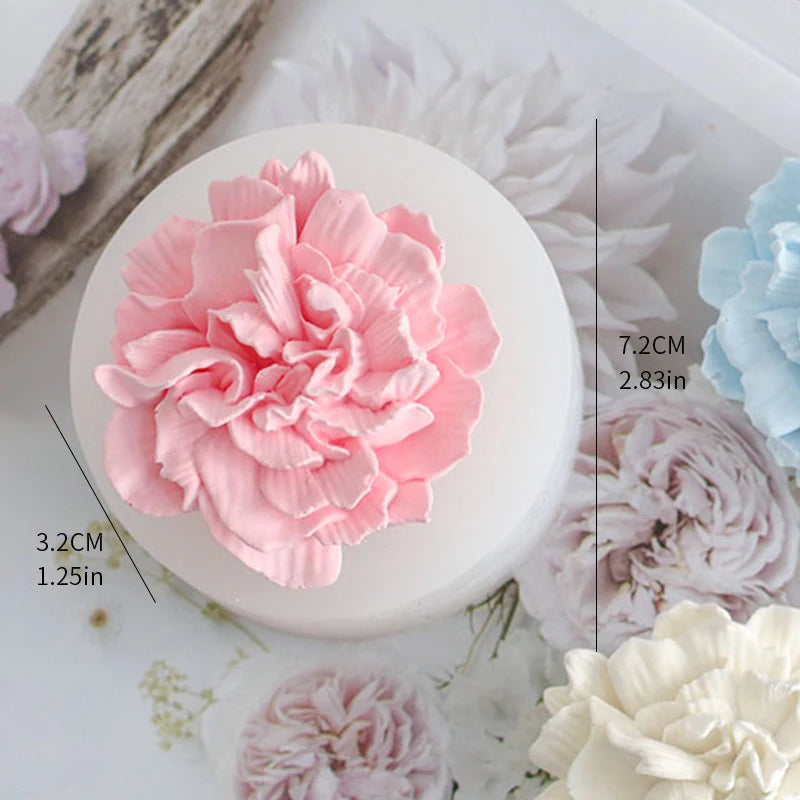 Carnation Flower Aromatherapy Gypsum DIY Candle Expansion Stone Handmade Soap Decoration Silicone Mold