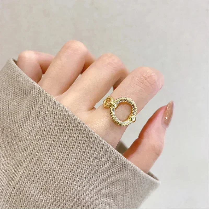 Adjustable Gold Geometric Ring – Stainless Steel Women’s Jewellery