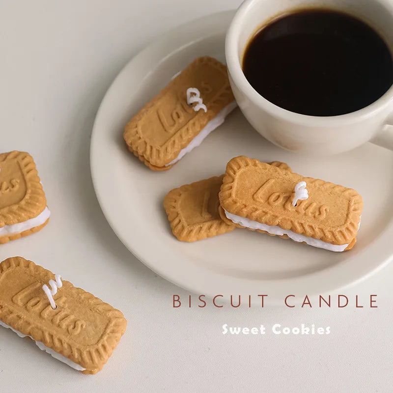 Cute Handmade Biscuit Scented Candle | Soy Wax Aromatherapy Home Decoration