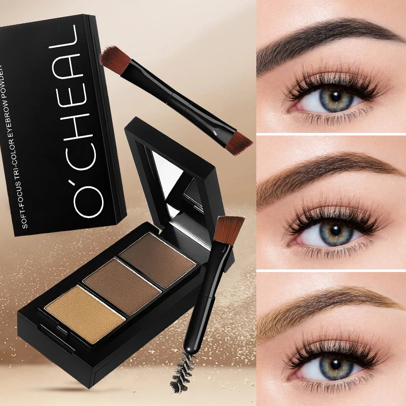 3-Shade Waterproof Eyebrow Powder Palette