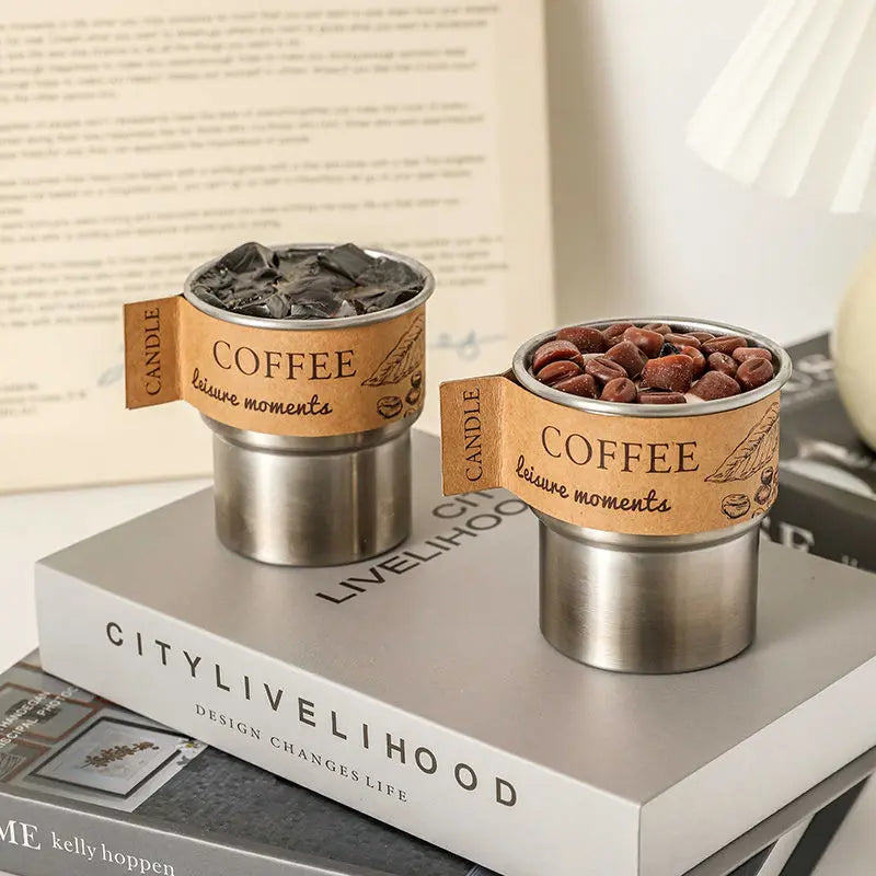 Coffee Bean Scented Candle | Premium Simulation Cup Wax Gift Candle