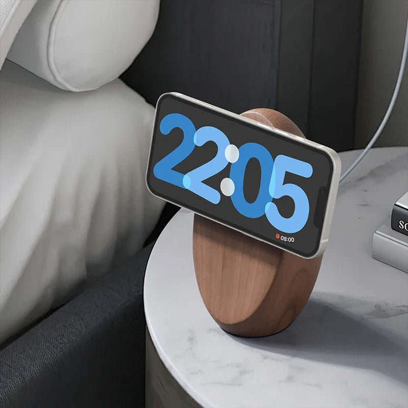 MagSafe Wooden Wireless Charger Stand | Egg-Shaped Desktop Organiser