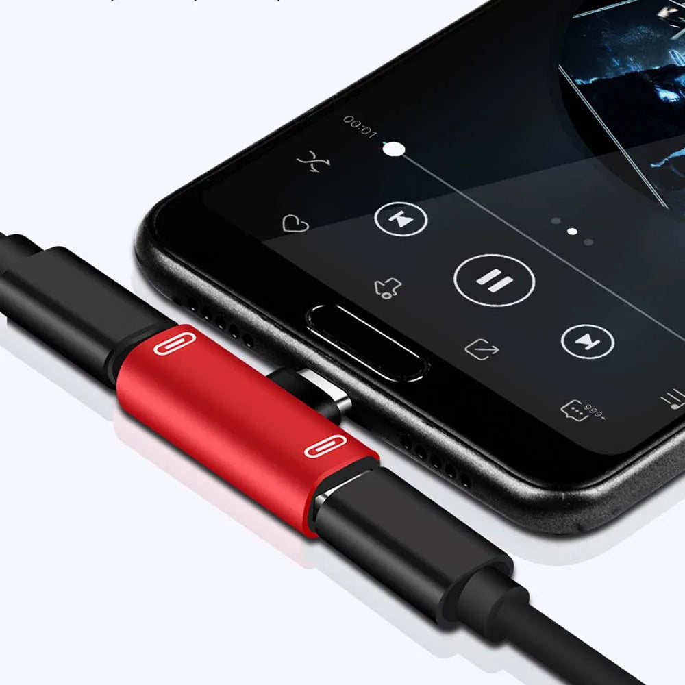USB C Splitter Type C Male to Dual Type C Female Earphones Charger Adapter Splitter Converter