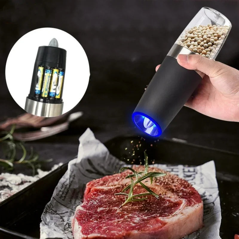 Electric Pepper & Spice Grinder – Gravity Activated with LED Light