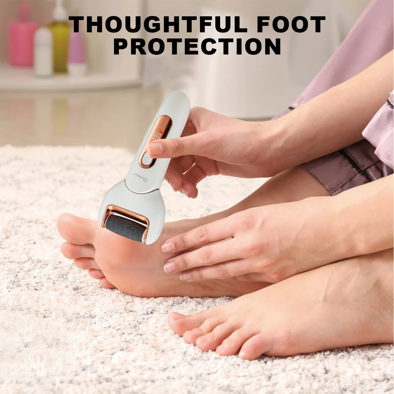 Hatteker Electric Foot File USB Rechargeable Callus Remover Pedicure Device Foot Care Tool for Heel Hard Skin Removal Waterproof