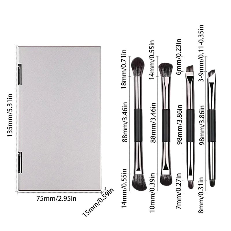 Mini Travel Makeup Brush Set with Mirror