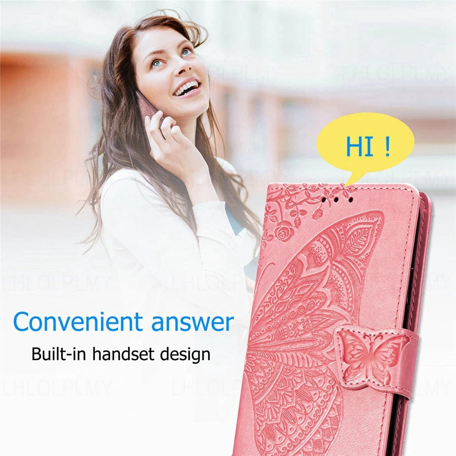 Butterfly Leather Flip Wallet Case For OPPO A58 A18 A16 A76 A96 A55 A17 A72 A52 A53 A31 A91 A15 A5 A9 2020 A60 Find X3 X5 Cover