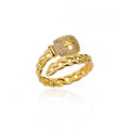 18K Gold Plated Stainless Steel Zircon Rings – Trendy Jewelry Gift