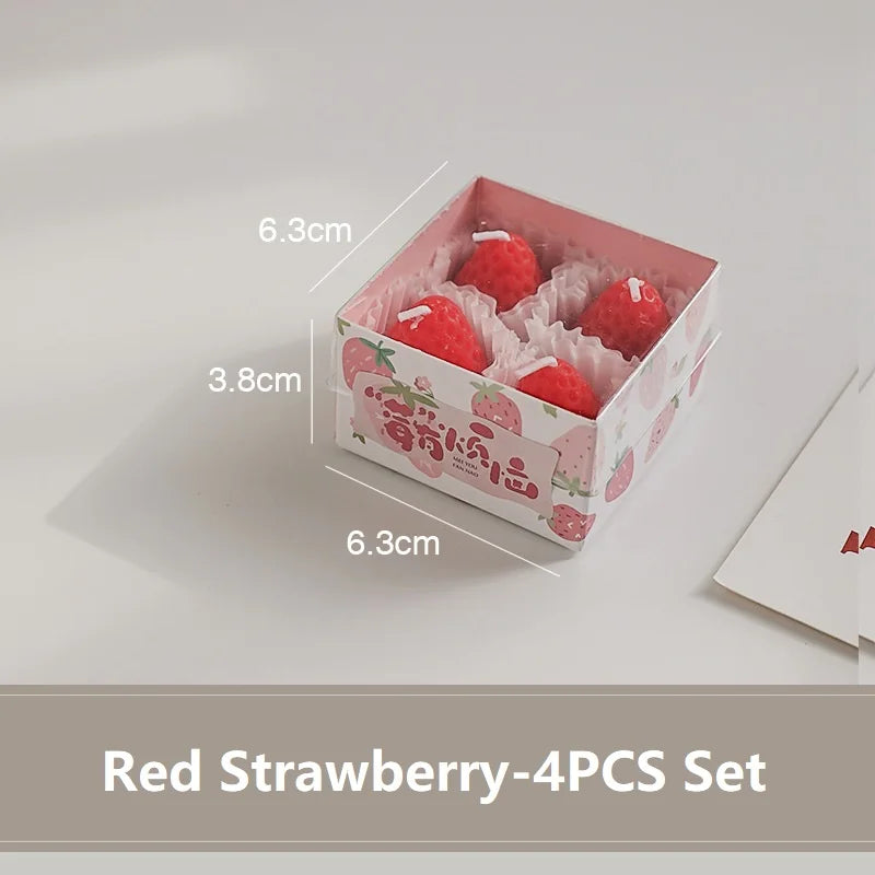 Strawberry Scented Candles Gift Box | Handmade Fruit Aromatherapy Candles