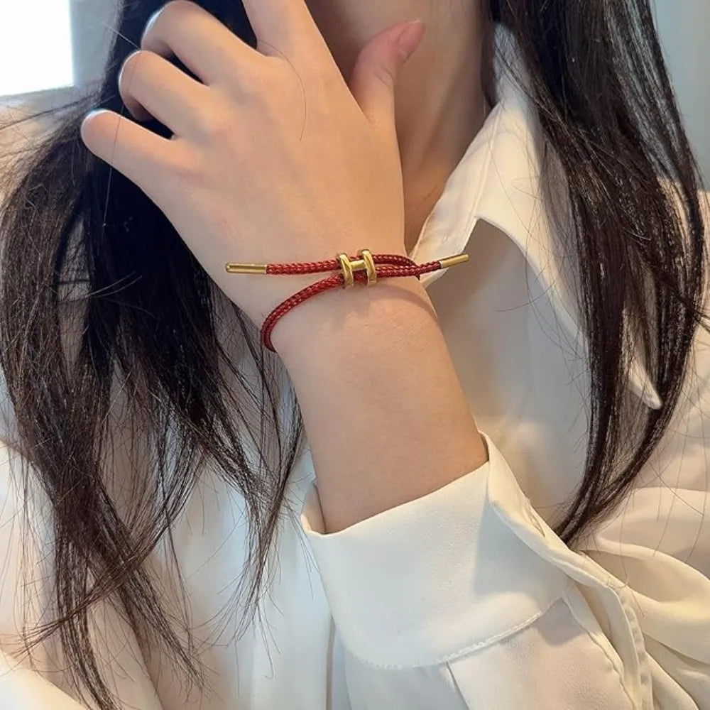 Adjustable Rope Charm Bracelet – 14K Gold Plated H Buckle, Stainless Steel, Multi-Color Cord, Minimalist Fashion Jewelry & Gift ✅FREE UK Delivery
