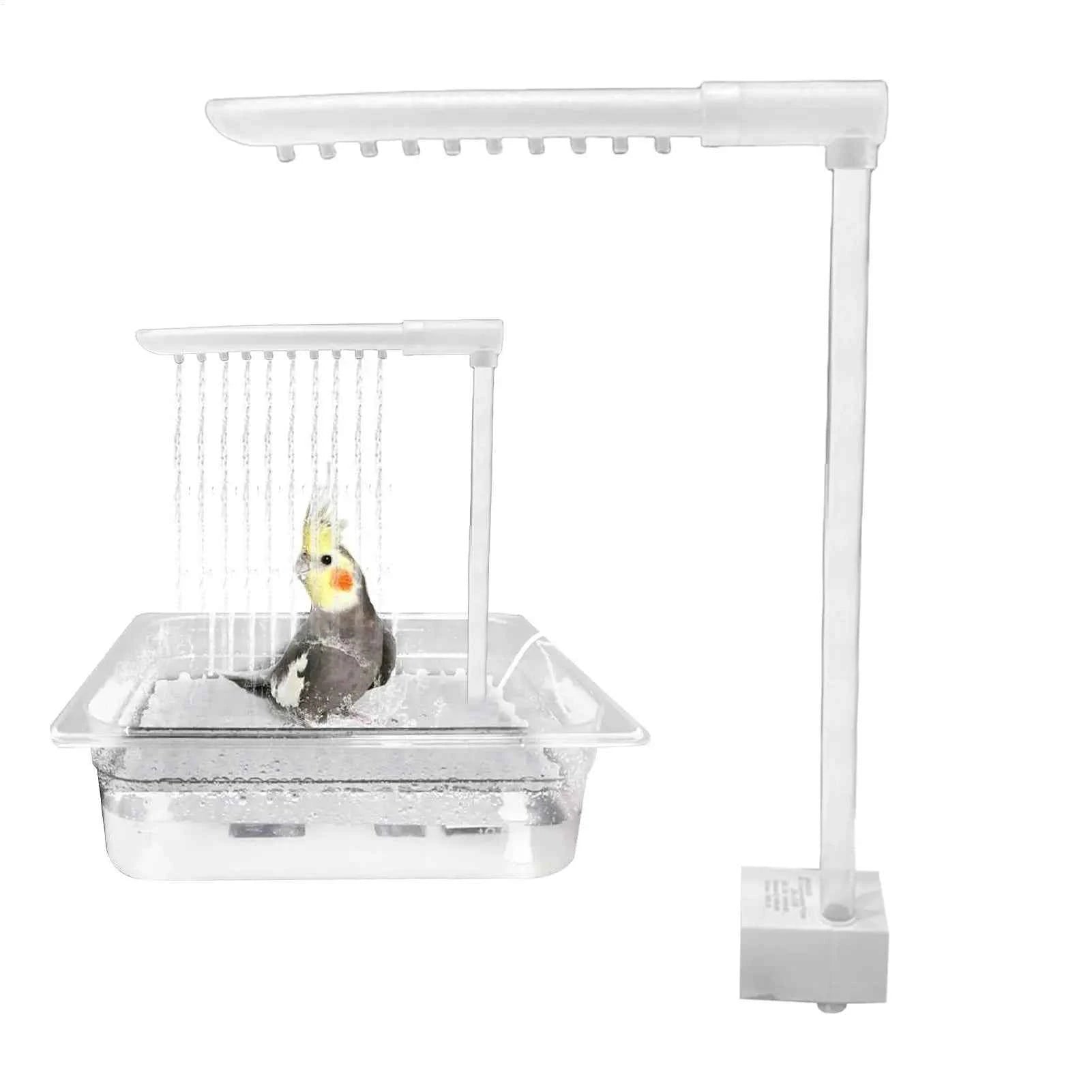 Parrot Automatic Bathing Set Include Pump Head USB Cable Fountain Cage Bird Bath With Running Water Automatic Pet Tool For Birds