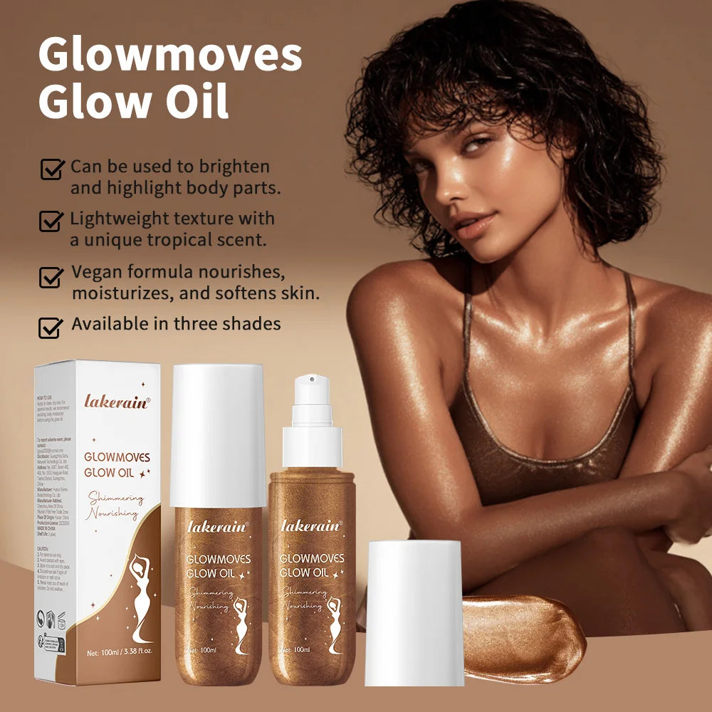 Lakerain Shiny Body Oil Full-Body Highlight Moisturizing Skin Nourishment Body Oil for Smooth And Gleaming Skin✅ FREE UK Delivery