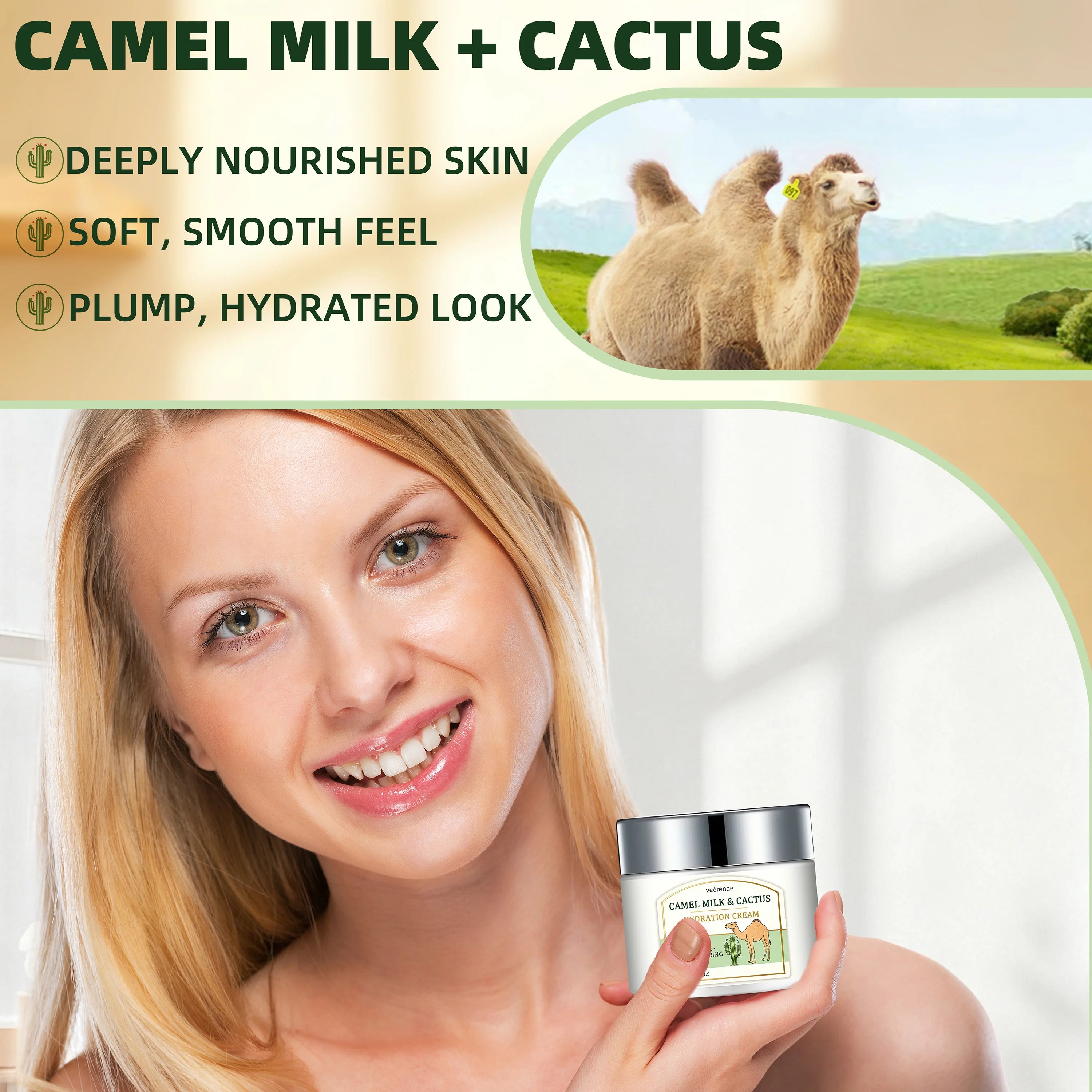 Camel Milk & Cactus Hydrating Face Cream – All Skin Types