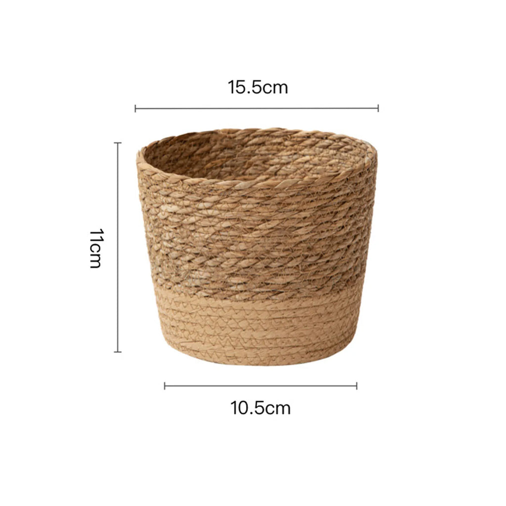 Rattan Straw Weaving Flower Plant Pot Wicker Basket Flowerpot Storage Basket Garden Flowerpot Handmade Woven Planter Basket