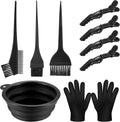 9 Pieces Hair Dye Set DIY Beauty Salon Kit Includes Mixing Bowl Brush Ear Cover Scarf Gloves Clips for Home Hair Coloring