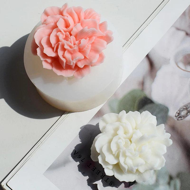 Carnation Flower Aromatherapy Gypsum DIY Candle Expansion Stone Handmade Soap Decoration Silicone Mold