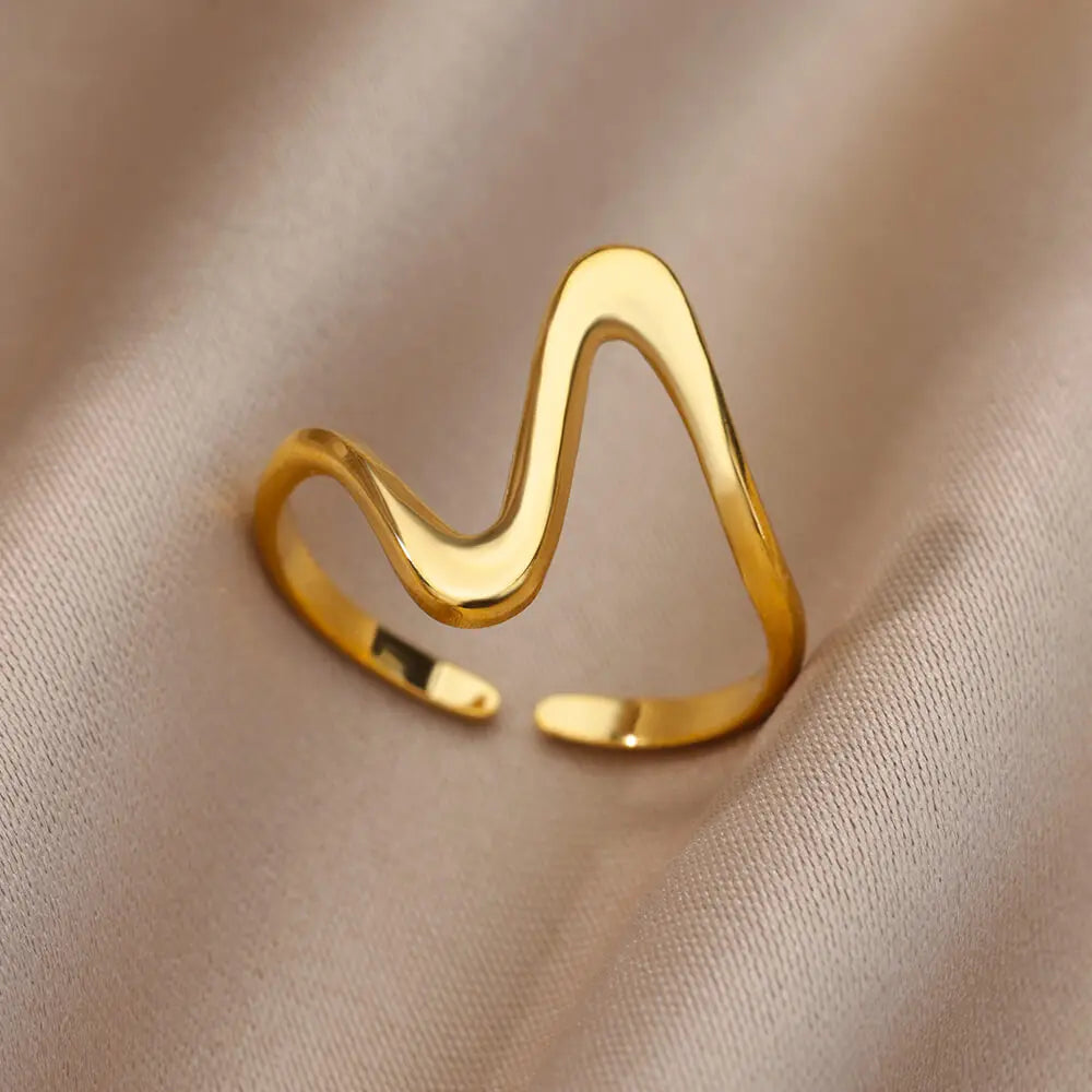 18K Gold Plated Stainless Steel Zircon Rings – Trendy Jewelry Gift