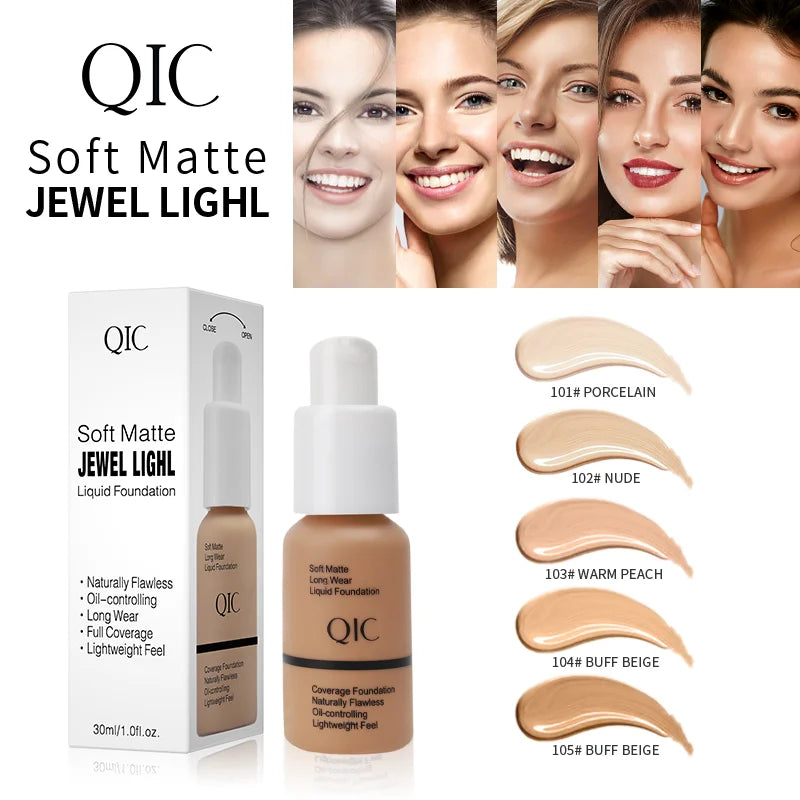 QIC Matte Liquid Foundation – Full Coverage & Oil Control | ✅ FREE UK Delivery