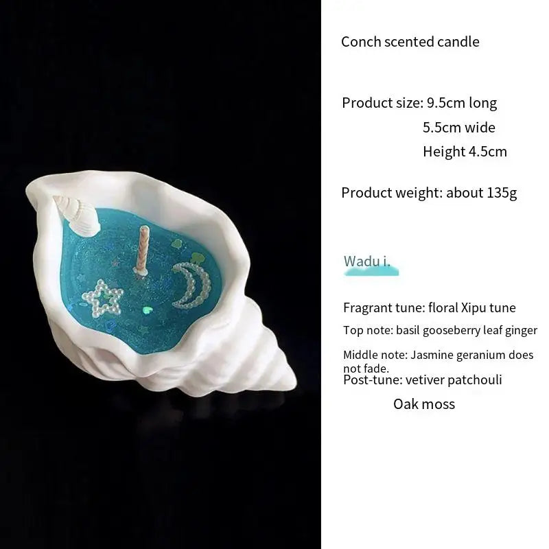 Coastal Conch Shell Scented Candle | Gel Aromatherapy Candle for Home & Bathroom