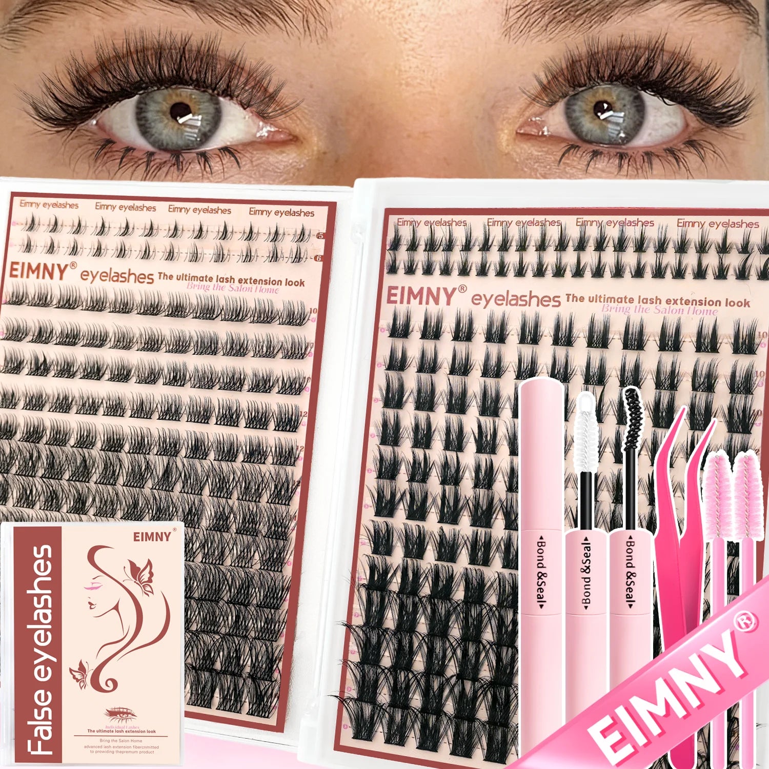 EIMNY DIY Cluster Lash Extension Kit – Full Set for Beginners