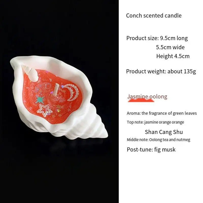 Coastal Conch Shell Scented Candle | Gel Aromatherapy Candle for Home & Bathroom