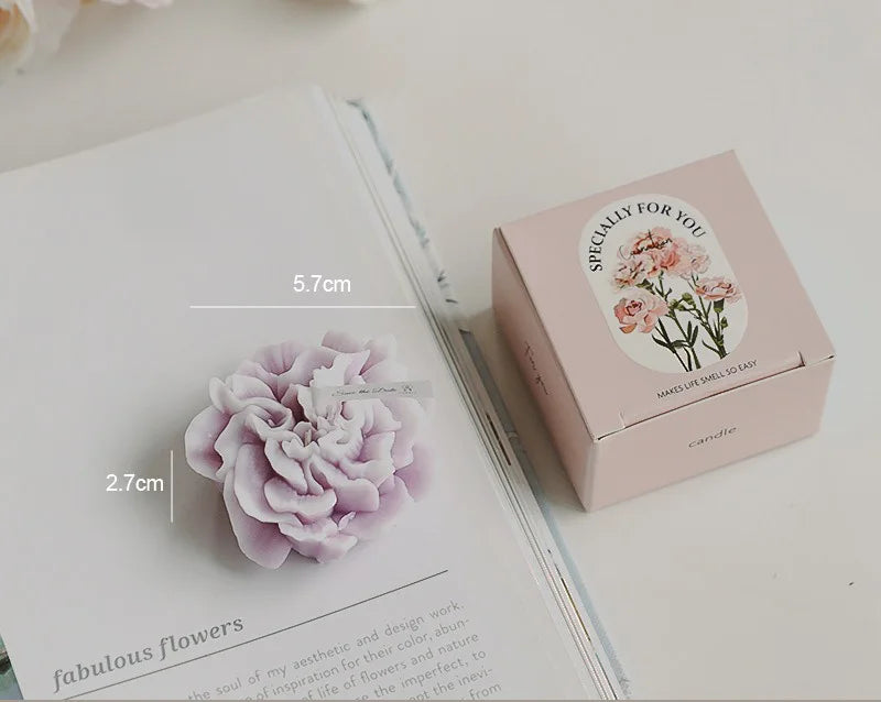 Handmade Carnation Scented Candle | Soy Wax Aromatherapy Candle for Home & Gifts