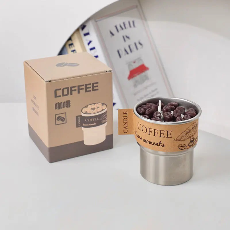 Coffee Bean Scented Candle | Premium Simulation Cup Wax Gift Candle