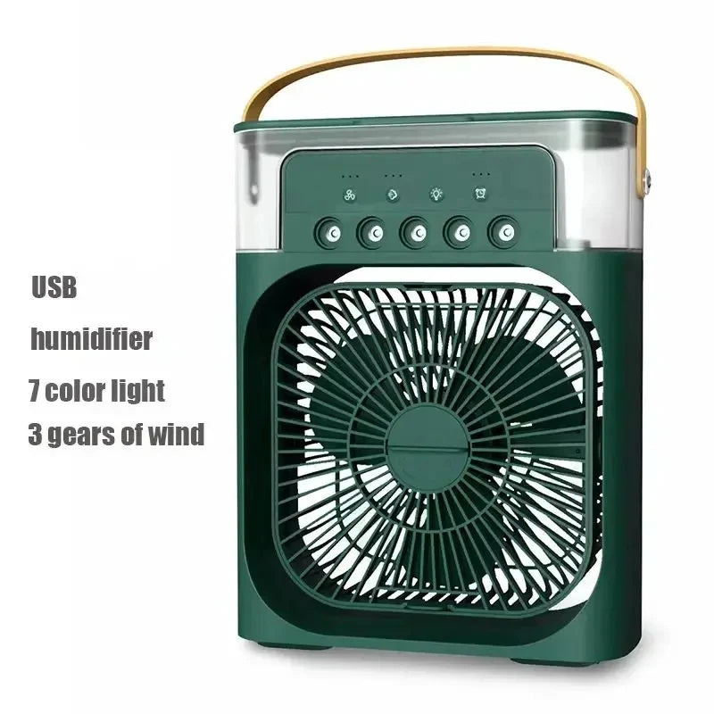 3-in-1 Air Cooler Fan & Humidifier – USB Portable Mist Fan with 600ml Tank