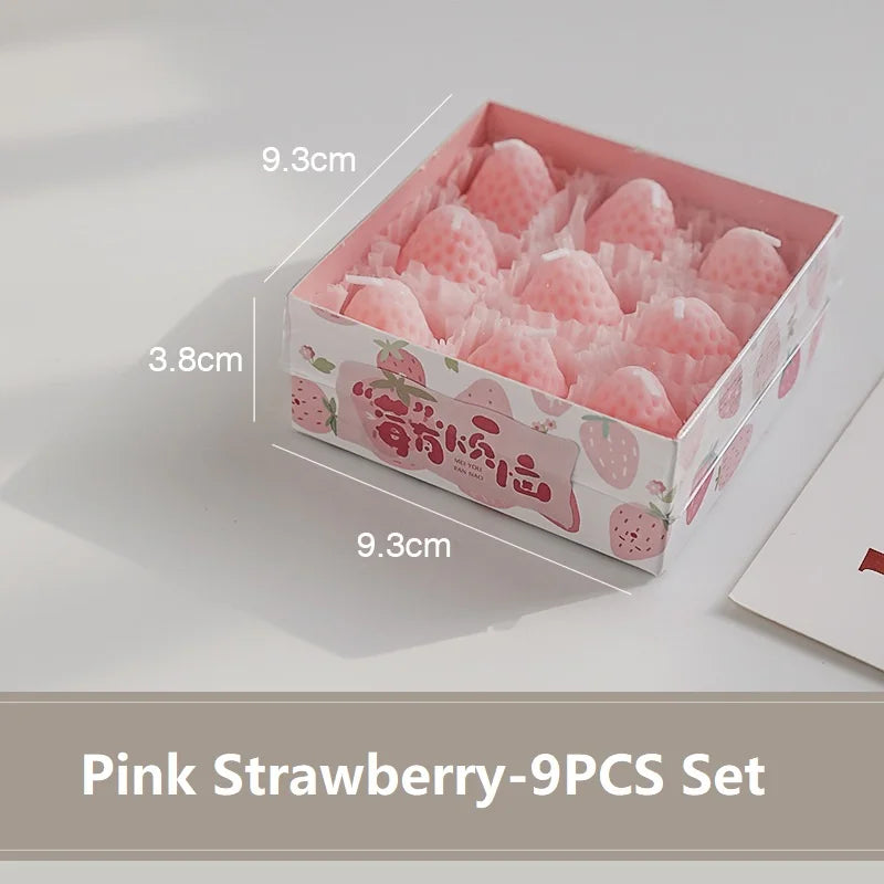 Strawberry Scented Candles Gift Box | Handmade Fruit Aromatherapy Candles