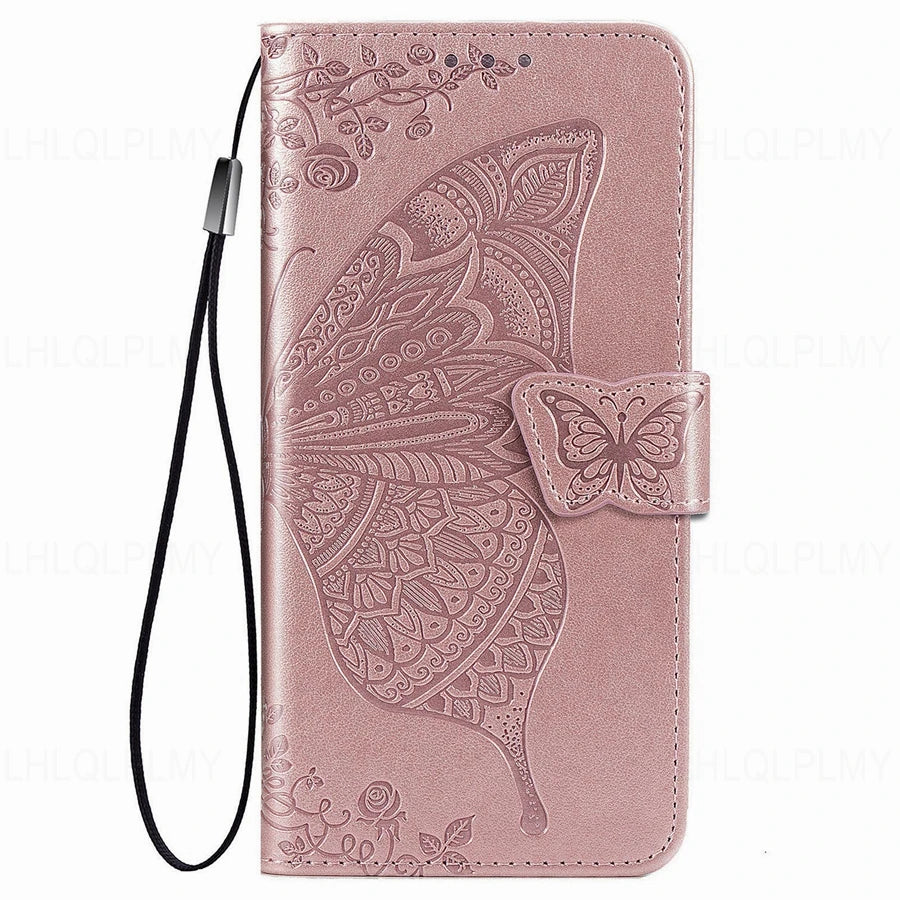 Butterfly Leather Flip Wallet Case For OPPO A58 A18 A16 A76 A96 A55 A17 A72 A52 A53 A31 A91 A15 A5 A9 2020 A60 Find X3 X5 Cover