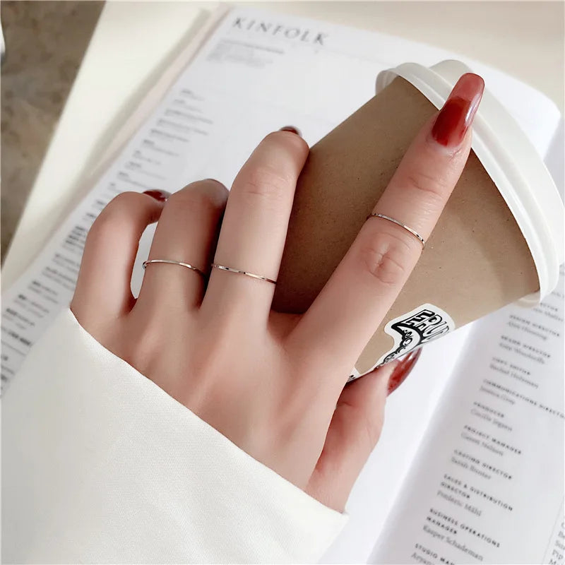 2mm Thin 18K Gold Plated Titanium Steel Ring – Minimalist Stacking Ring for Women