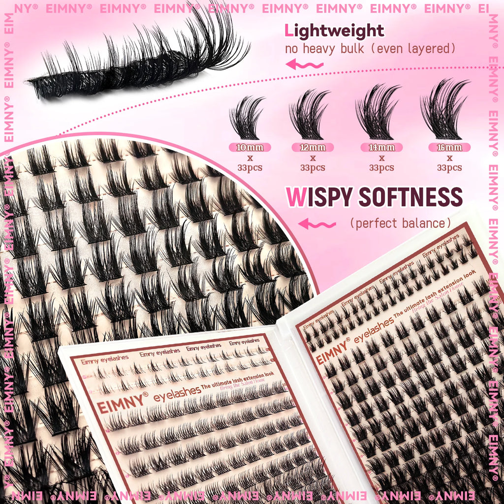 EIMNY DIY Cluster Lash Extension Kit – Full Set for Beginners