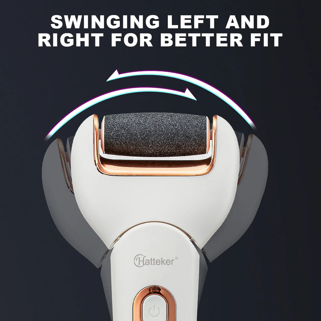 Hatteker Electric Foot File USB Rechargeable Callus Remover Pedicure Device Foot Care Tool for Heel Hard Skin Removal Waterproof