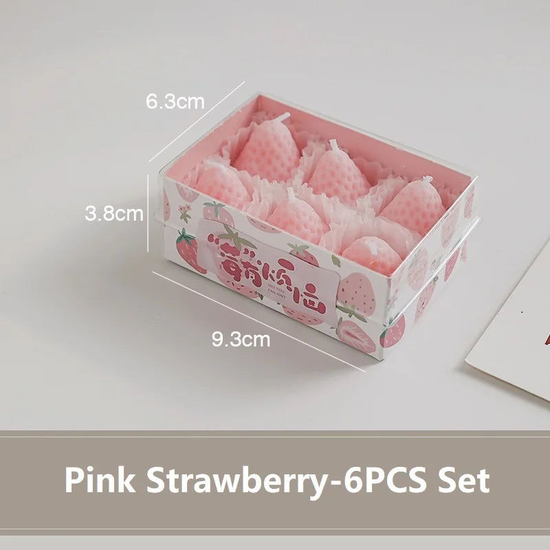 Strawberry Scented Candles Gift Box | Handmade Fruit Aromatherapy Candles