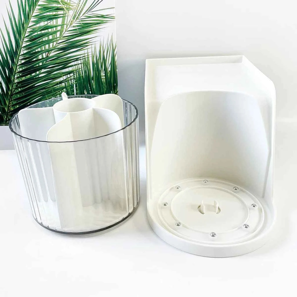 360 degree rotatable eyelash tool storage box, multifunctional white makeup storage box. Disposable Eyelash Brush, micro brushes