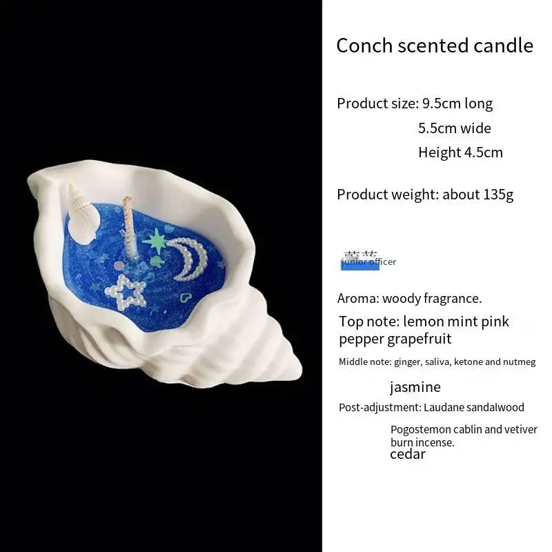 Coastal Conch Shell Scented Candle | Gel Aromatherapy Candle for Home & Bathroom